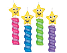 Chunky Star Candles 4Pc